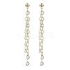 Brass Tassel Chain Drop Earrings  for Women EJEW-JE05744-02-1