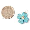 Synthetic Turquoise Clover Pendants PALLOY-JF03180-03-2