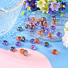 36Pcs 3 Styles Baking Paint Transparent Glass European Beads GPDL-TA0001-07-6