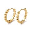 304 Stainless Steel Round Ball Beaded Hoop Earrings for Women EJEW-Q781-03G-1