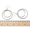 Electroplated 304 Stainless Steel Flat Round Dangle Earrings EJEW-Z129-09P-5