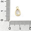 Brass Micro Pave Clear Cubic Zirconia Charms KK-B130-02G-06-3