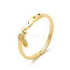 Ion Plating(IP) 304 Stainless Steel Word Frace Adjustable Ring RJEW-L107-020G-1