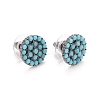 Bohemian Synthetic Turquoise Flat Round Stud Earrings LS-EJEW-H085-06B-1