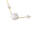 304 Stainless Steel & Plastic Pearl Link Chain Necklaces for Women NJEW-K383-04B-G-2