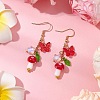 304 Stainless Steel Butterfly & Mushroom Dangle Earrings for Women EJEW-JE06235-01-2