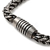 304 Stainless Steel Wheat Chain Necklace with Magnetic Clasp for Men Women NJEW-E038-05AS-3