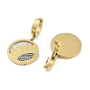 Flat Round with Sunflower 304 Stainless Steel Dangle Earrings EJEW-L283-058G-2