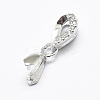 Anti-Tarnish Rhodium Plated 925 Sterling Silver Micro Pave Cubic Zirconia Pendant Bails STER-E053-48P-1