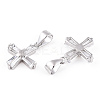 Rhodium Plated 925 Sterling Silver Pave Clear Cubic Zirconia Pendants STER-T007-39P-2