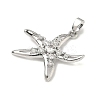 Brass Micro Pave Clear Cubic Zirconia Pendants X-KK-H254-12P-2