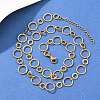 304 Stainless Steel 10mm and 14MM Ring Link Chain Necklaces NJEW-P343-02C-G-1