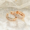 Rack Plating Brass Clear Cubic Zirconia Hoop Earrings EJEW-M090-01G-04-2