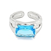 304 Stainless Steel Cubic Zirconia Open Cuff Ring LS-RJEW-S406-05P-05-2