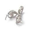 Rack Plating Brass Micro Pave Cubic Zirconia Fold Over Clasps KK-A222-02A-P-2