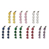 Rack Plating Platinum Tone Brass Cubic Zirconia/Glass Studs Earrings for Women EJEW-H310-01P-1