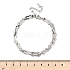 304 Stainless Steel Rectangle Link Chains Bracelets for Men & Women BJEW-D042-44P-5
