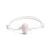 Natural Lava Rock Beaded Cord Bracelet BJEW-JB07681-01-1
