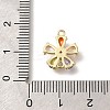 Brass Pave Glass Flower Connector Charms KK-M295-17G-03-3