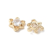 Brass Micro Pave Clear Cubic Zirconia Pendants KK-Q031-15G-2