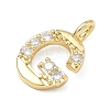 Brass Micro Pave Clear Cubic Zirconia Pendants KK-I476-01G-G-2
