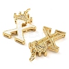 Brass Micro Pave Clear Cubic Zirconia Pendants KK-G498-01X-02-2
