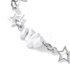 Natural Howlite Chip Link Bracelets BJEW-JB11592-01-3