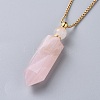 Natural Gemstone Perfume Bottle Pendant Necklaces NJEW-F251-09-4