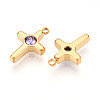 Ion Plating(IP) 304 Stainless Steel Micro Pave Cubic Zirconia Charms STAS-N110-01E-G-2