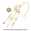 Natural  Rose Quartz Chips Moon Pendant Decorations HJEW-FS00027-04-2