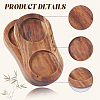 2Pcs 2-Slot Wooden Salt and Pepper Mill Tray DJEW-GF0001-66-6