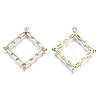 Brass Inlaid Clear Cubic Zirconia Pendants ZIRC-S069-035G-2
