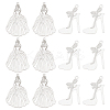 100Pcs 2 Style 201 Stainless Steel Stilettos Filigree Pendants STAS-DC0007-96-1