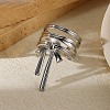 304 Stainless Steel Open Cuff Rings for Women LS-RJEW-U060-01M-P-1