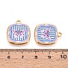 Printed Style 304 Stainless Steel Square Pendants STAS-T071-25C-G-3