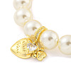Rack Plating Round Brass & ABS Imitation Pearl Beaded Bracelets BJEW-P322-15G-2