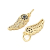 Brass Micro Pave Cubic Zirconia Pendants KK-U056-40G-2