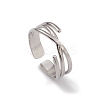 Non-Tarnish 304 Stainless Steel Criss Cross Open Cuff Rings for Women RJEW-G285-50P-1