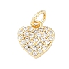 Rack Plating Brass Micro Pave Clear Cubic Zirconia Charms KK-Z060-07G-02-1
