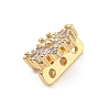 Flower Brass Pave Clear Cubic Zirconia Mutil-Strand Links LS-ZIRC-R021-01D-G-2