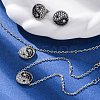 Yin-yang 304 Stainless Steel Rhinestone Pendant Necklaces & Bracelets & Stud Earrings Sets for Women SJEW-C004-17P-1