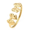 304 Stainless Steel Bowknot Cuff Bangles for Women BJEW-A154-03G-2