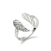 304 Stainless Steel Wing Open Cuff Rings for Women RJEW-A086-05P-2