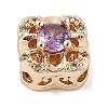 Brass Micro Pave Cubic Zirconia Beads KK-K297-33G-3