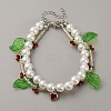Imitation Pearl & Glass Seed Beads Multi-strand Bracelets BJEW-WH0023-60-1