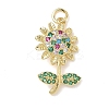 Brass Cubic Zirconia Pendants KK-L253-25G-03-1