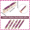 30Pcs 5 Styles Cheerleading Rhinestone Spirit Clips AJEW-SP0002-58B-2