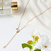 Alloy Cable Chain Moon & Star Lariat Necklaces for Women WG67D60-01-3