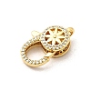 Brass Micro Pave Clear Cubic Zirconia Lobster Claw Clasps KK-A266-24E-G-2