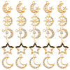 50Pcs 5 Style Moon & Star & Arrow Alloy Pendants FIND-HY0002-56-1